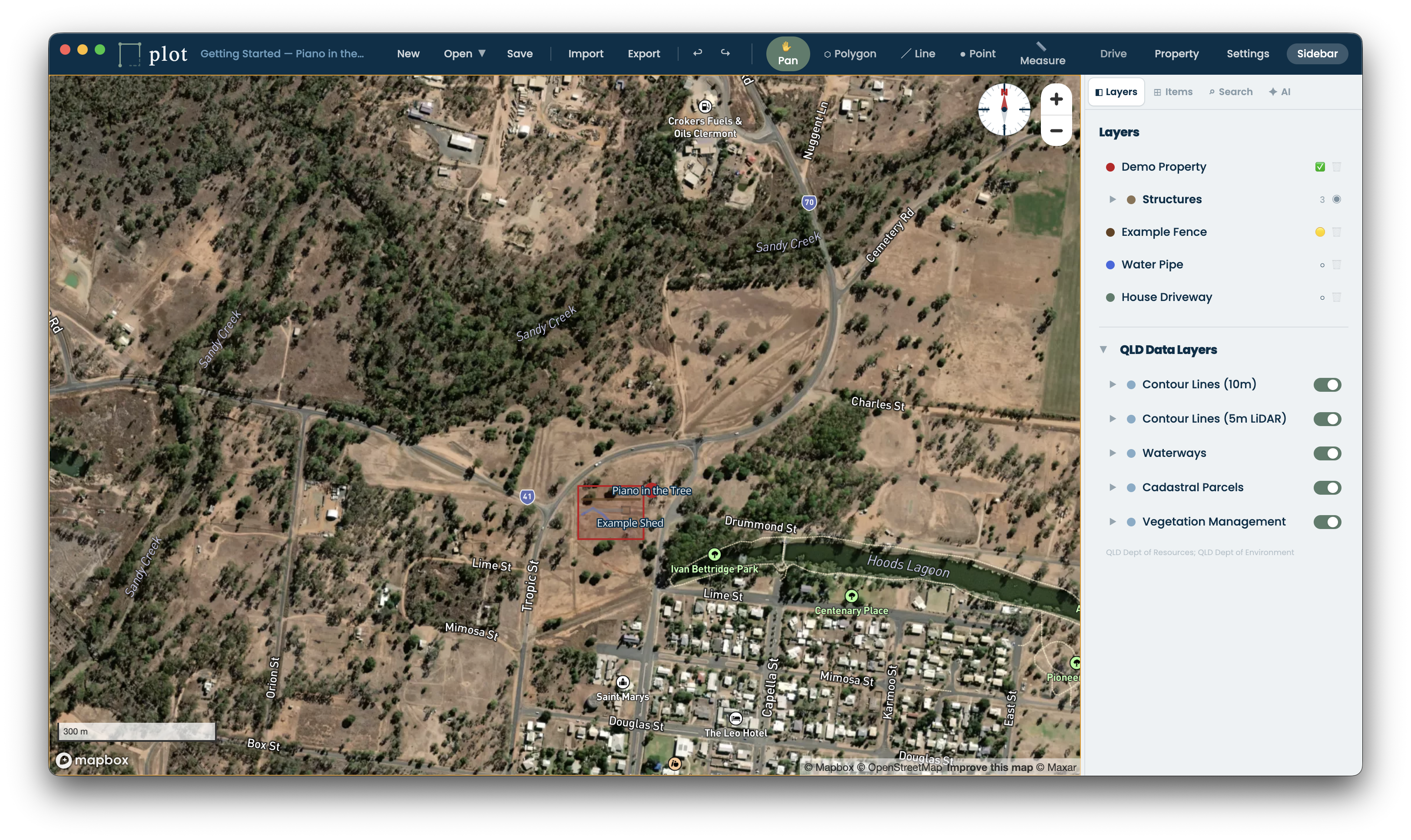 Layout planning view in plot